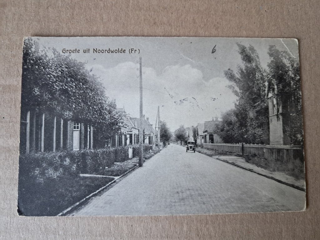 Noordwolde (5) - Groete Uit (192?, Straat, Oldtimer), Verzenden, 1920 tot 1940, Gelopen, Friesland