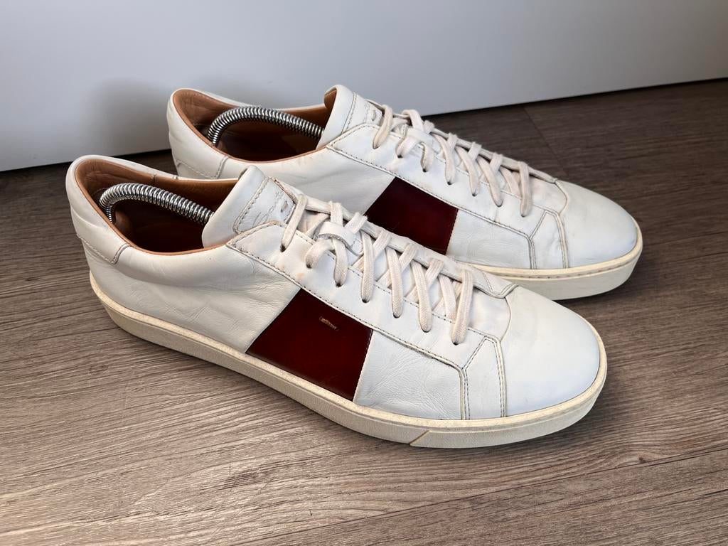 Santoni sneakers maat 10 / 44, Kleding | Heren, Schoenen, Santoni, Santoni, Wit, Ophalen of Verzenden