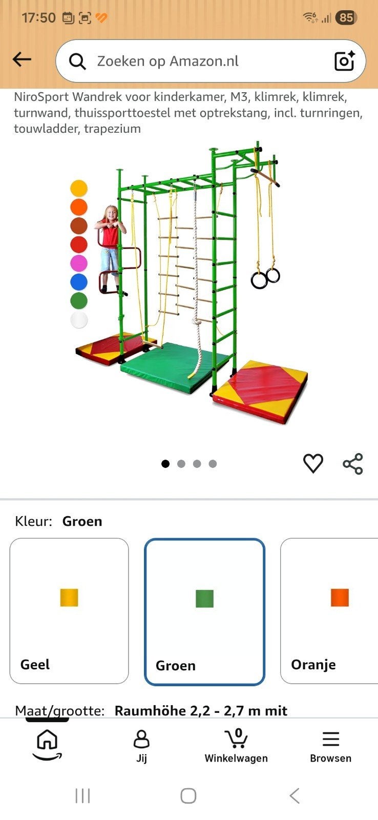 Niro Sport klimrek binnen - geweldig voor kinderen, Ophalen, Zo goed als nieuw