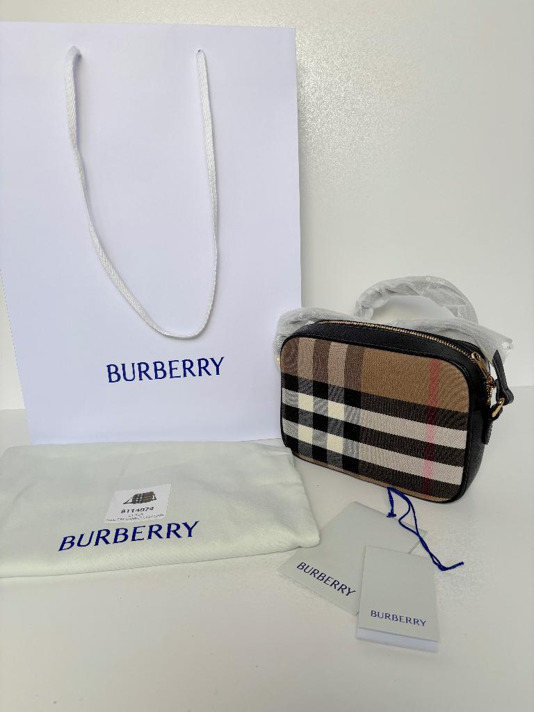 BURBERRY Camera zwart/bruin NIEUW crossbody bag tas, Ophalen of Verzenden, Nieuw, Zwart, Schoudertasje