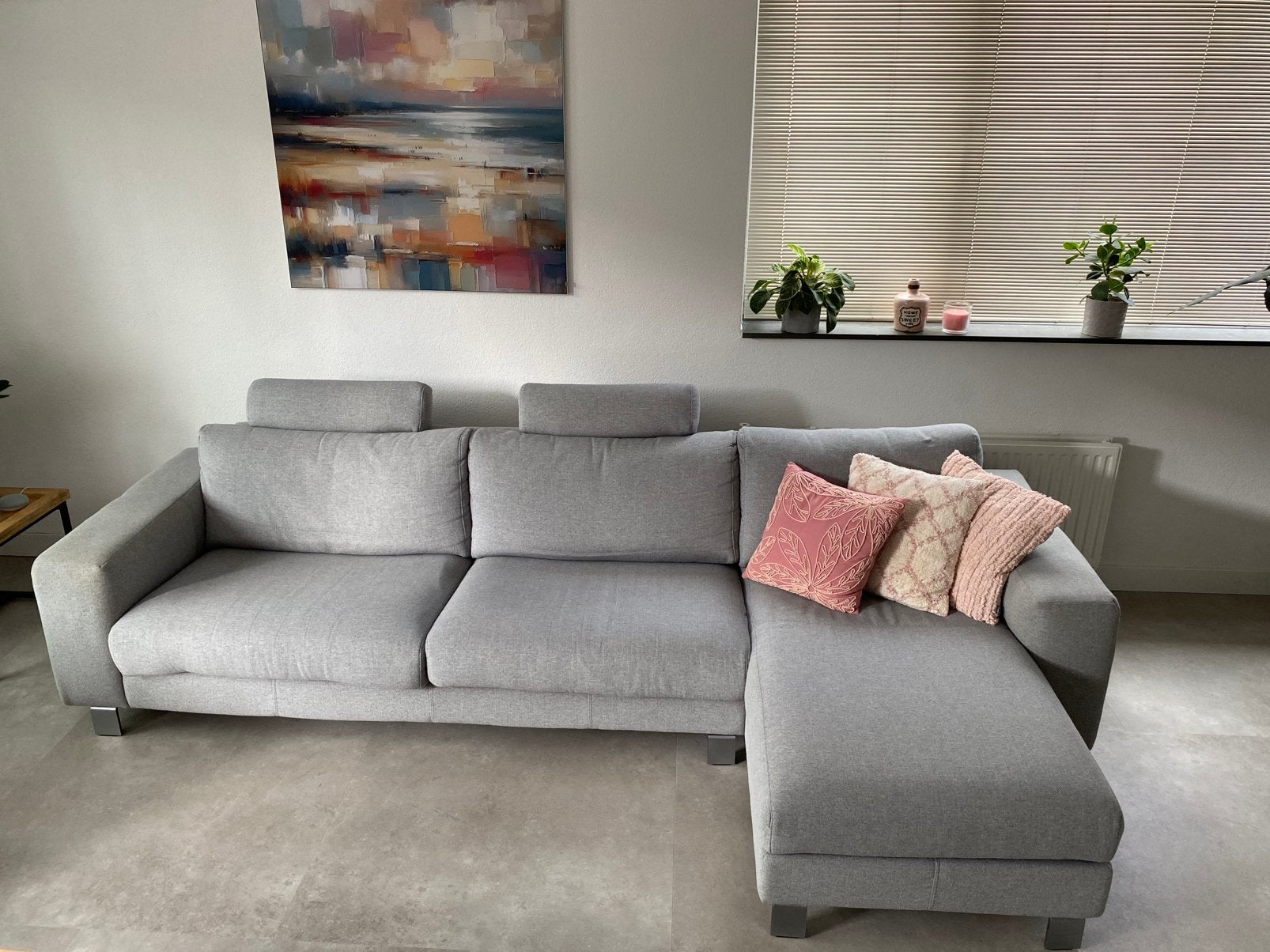 Henders & Hazel loungebank met longchair, Huis en Inrichting, Ophalen, Zo goed als nieuw, Stof, Modern
