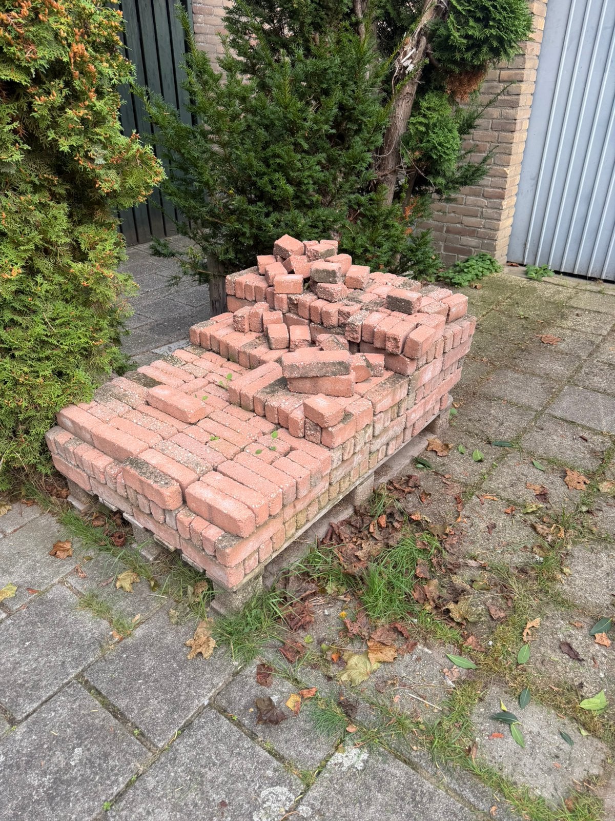 Waaltjes Tegels rood voor in tuin, Doe-het-zelf en Verbouw, Ophalen, Gebruikt, Bakstenen