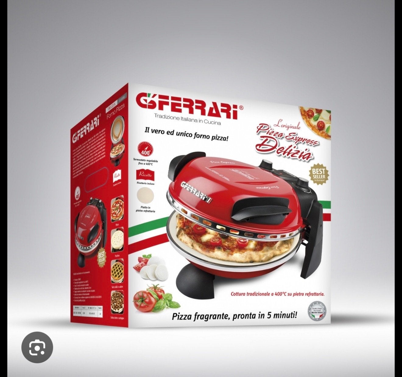 G3 Ferrari Pizza Express Delizia Pizzaoven Rood, Minder dan 45 cm, Overige merken, Pizzaoven, Nieuw