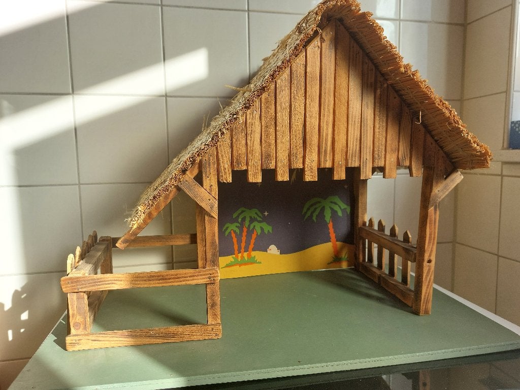 KERSTSTAL COMPLEET EN HEEL OUD, Ophalen of Verzenden, Gebruikt