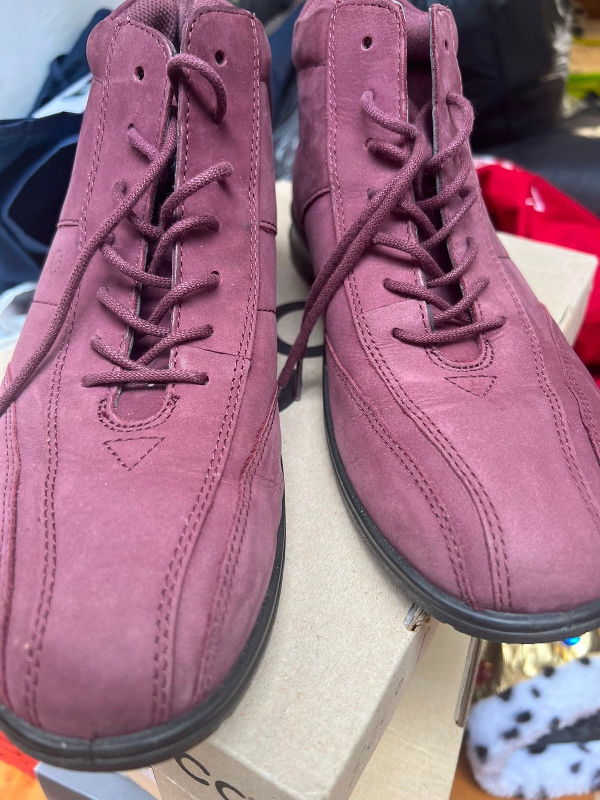 ECCO leren hoge sneakers maat 41 - Zo goed als nieuw, Ophalen of Verzenden, Zo goed als nieuw, Rood, Sneakers of Gympen