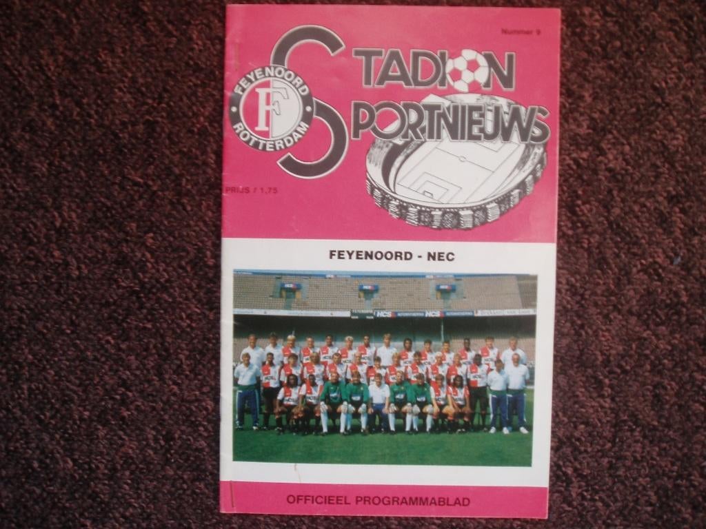 Feyenoord-N.E.C. Programma Seizoen 1990/91, Verzamelen, Ophalen of Verzenden, Gebruikt, Feyenoord, Overige typen