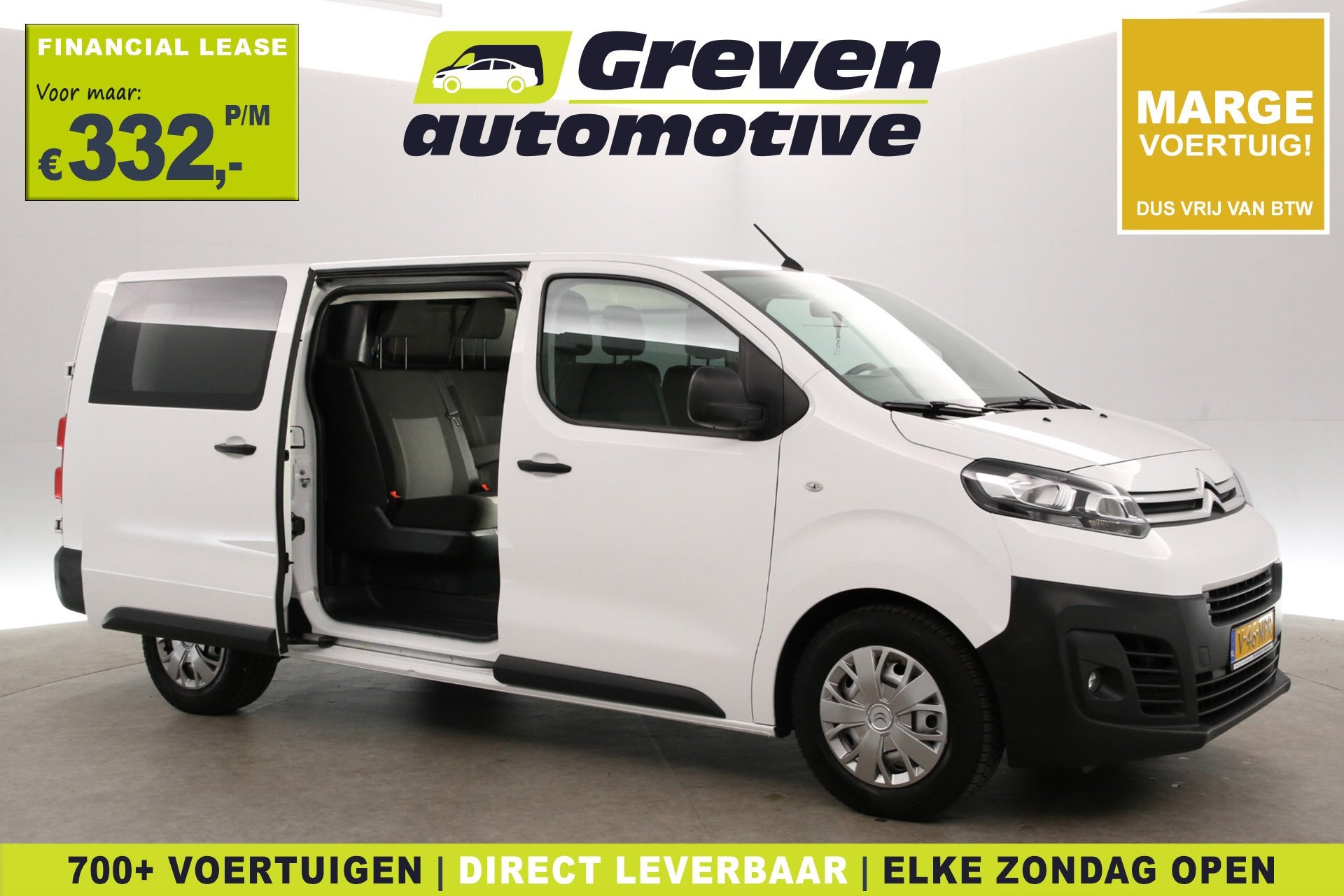 Citroën Jumpy 2.0 BlueHDI 145PK L3H1 | Marge | DC | 6 Zits, Voorwielaandrijving, 145 pk, Stof, Gebruikt