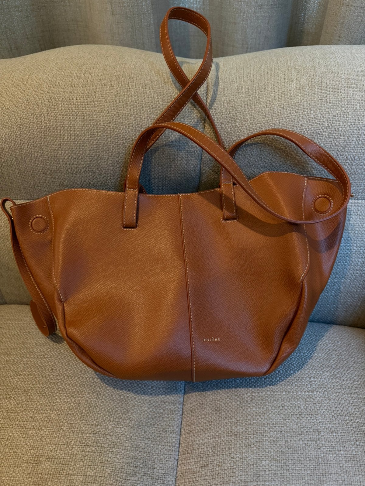 Polène handbag in cognac, Ophalen, 40 tot 60 cm, 30 cm of meer, Bruin