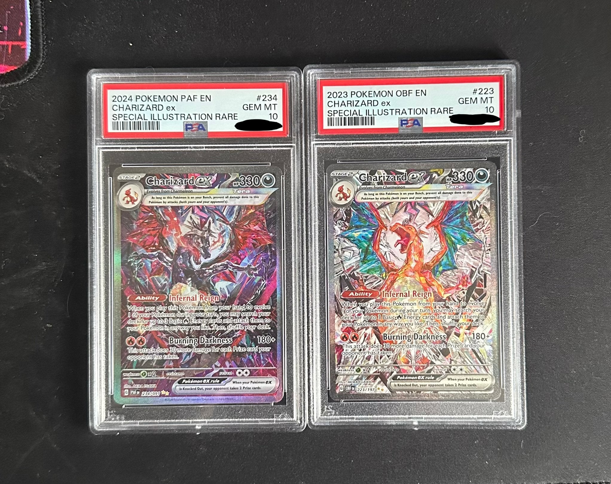 2x Charizard ex Special Illustration Rare PSA 10, Ophalen of Verzenden, Zo goed als nieuw, Meerdere kaarten