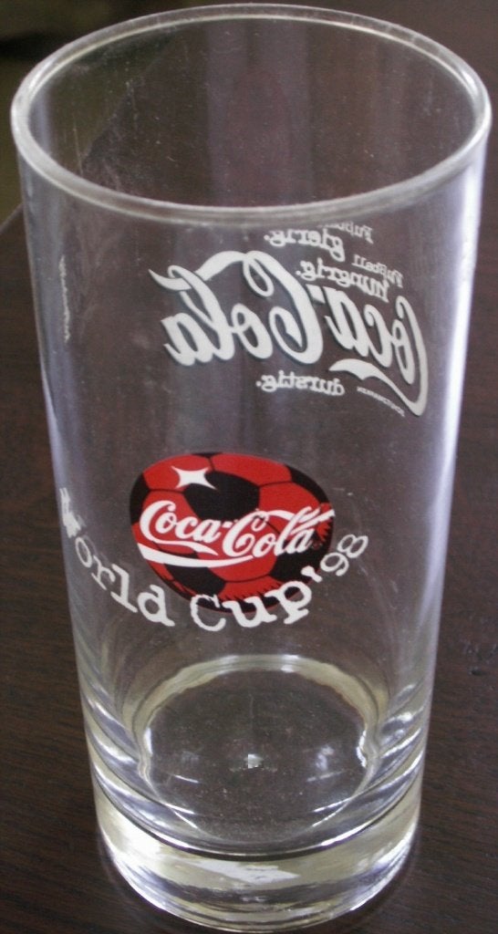 Duits Coca Cola voetbal glas WorldCup 98 0,4L Coca-Cola, Verzamelen, Ophalen of Verzenden, Nieuw, Frisdrankglas