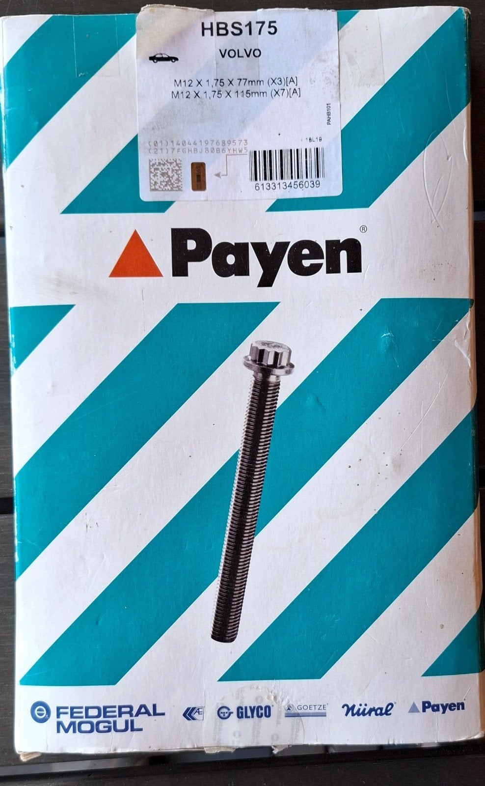 Kopbouten set Payen HBS175 voor Volvo 740 760 780 940 960, Ophalen of Verzenden, Nieuw, Volvo