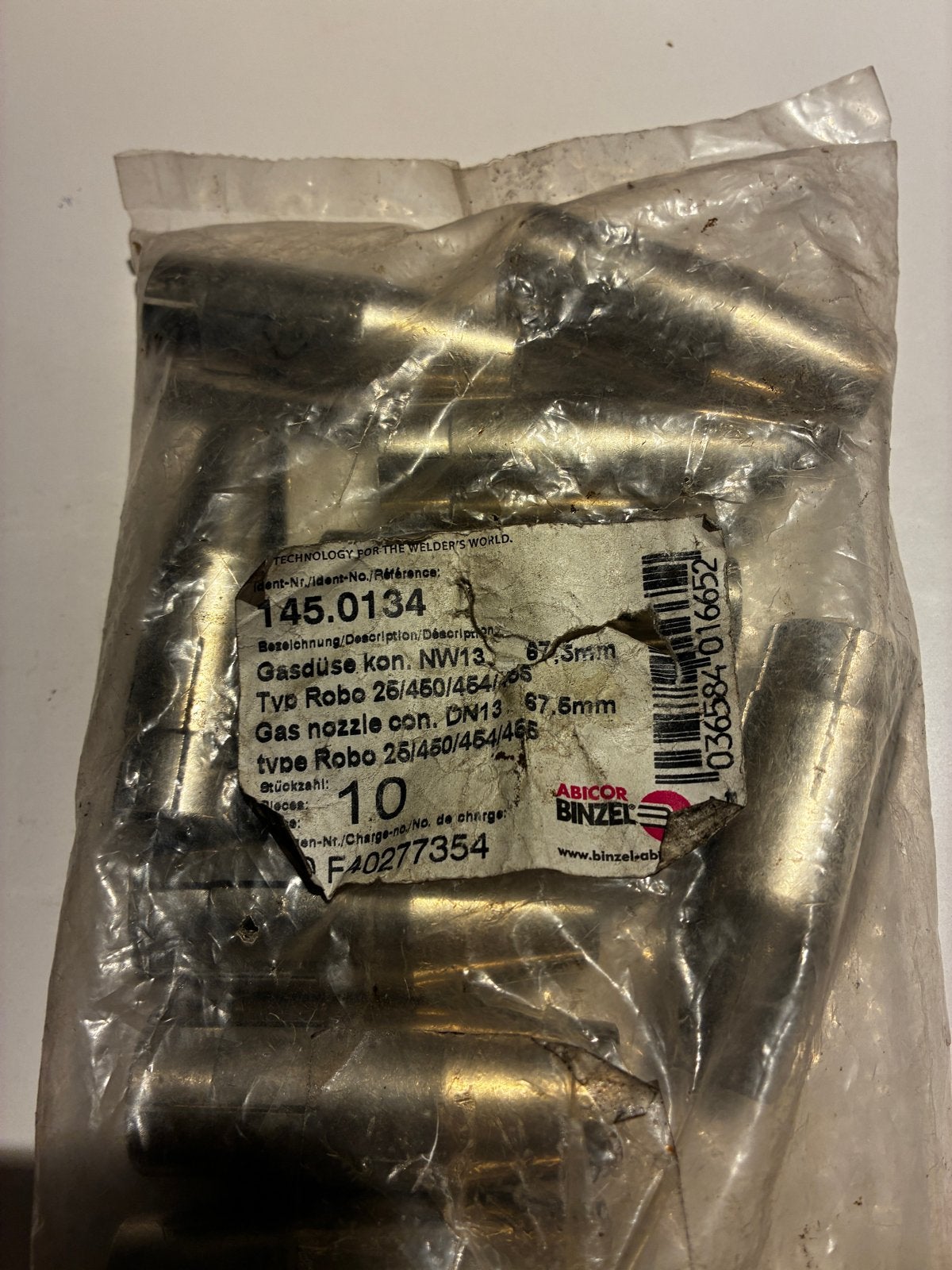 Abicor Binzel Gasmondstukken NW13 67.5mm voor lasapparatuur, Doe-het-zelf en Verbouw, Ophalen of Verzenden, Nieuw, Overige typen