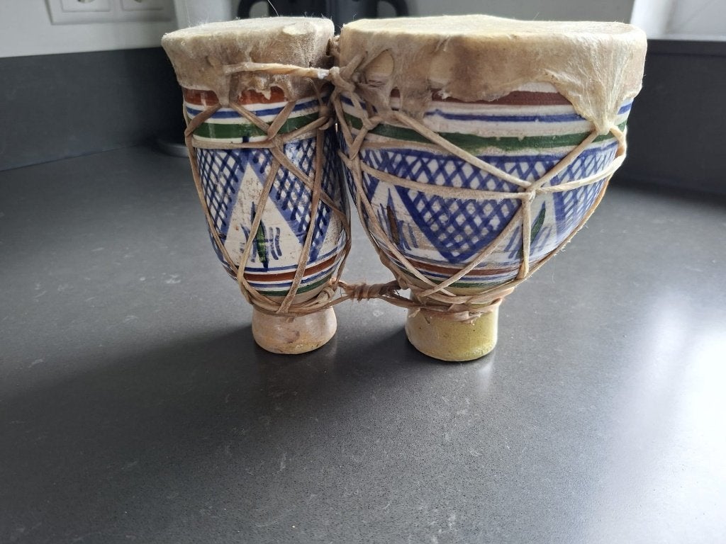 Decoratieve Bongo Trommels - Handgemaakt, Ophalen of Verzenden, Zo goed als nieuw, Trommel