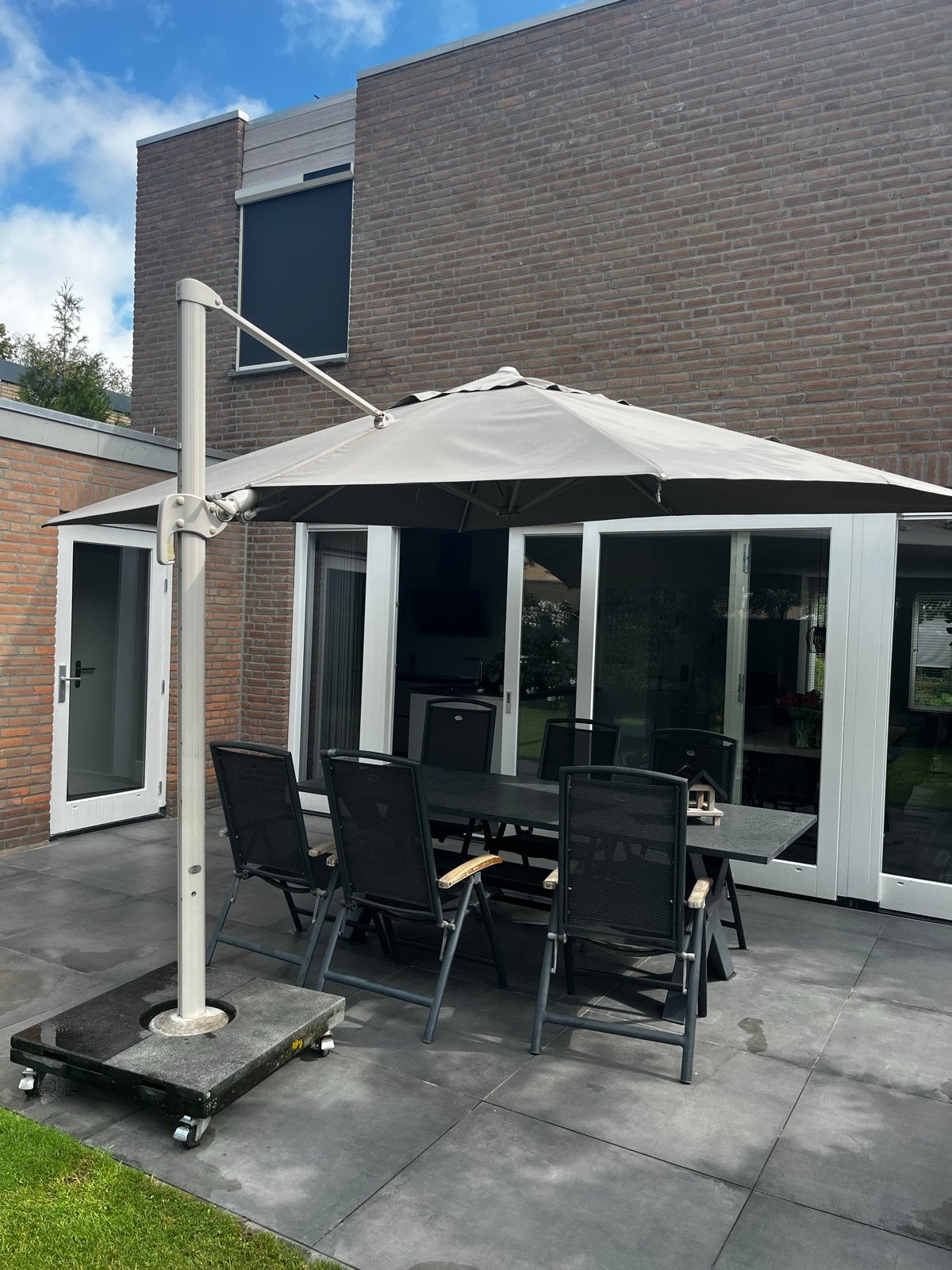 Mooie verplaatsbare parasol, 247x292 cm, meerdere standen, Ophalen, Zweefparasol, 3 tot 4 meter, Verstelbaar