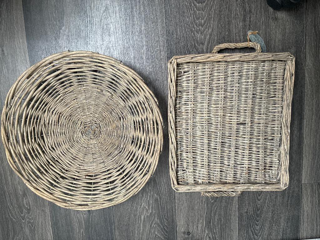 Rieten dienblad, Huis en Inrichting, Ophalen of Verzenden, Gebruikt, Rechthoekig, Overige materialen