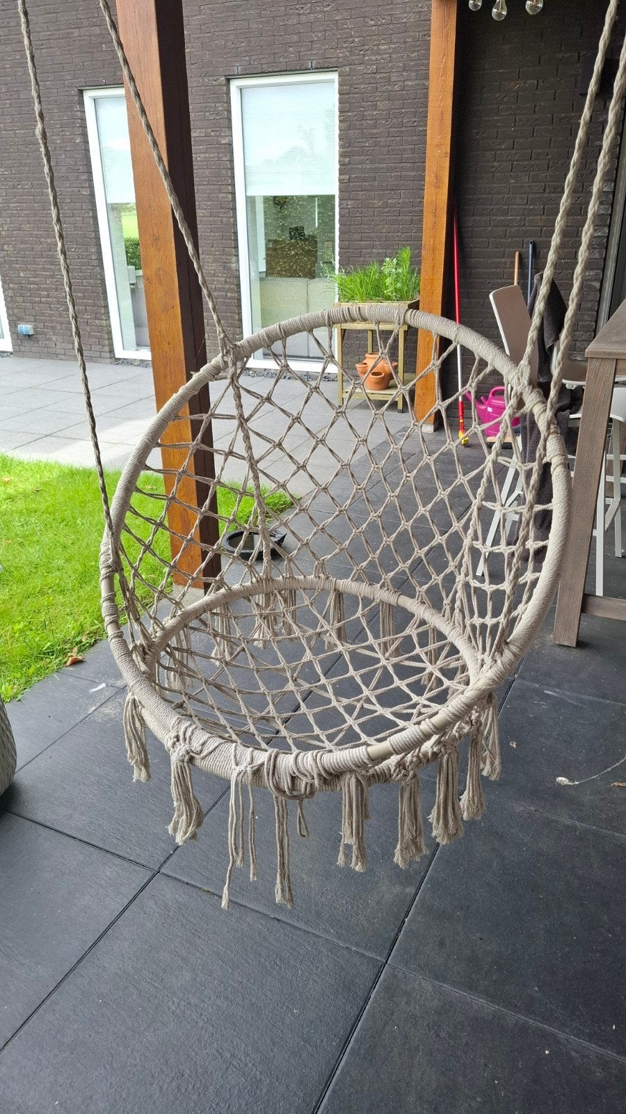 Comfortabele hangstoel voor binnen en buiten, Tuin en Terras, Hangmatten, Ophalen, Gebruikt, Opvouwbaar, Eenpersoons