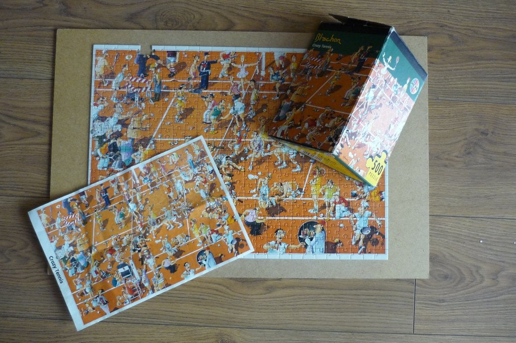 Heye puzzel Blachon '' CRAZY TENNIS '' + Poster 500 -1 st., Ophalen, Minder dan 500 stukjes, Gebruikt, Legpuzzel