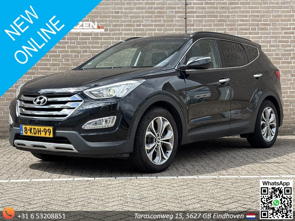 Hyundai Santa Fe 2.2 CRDi i-Catcher Automaat | Pano | Leder, Auto's, Hyundai, Gebruikt, 2000 kg, Zwart, Diesel