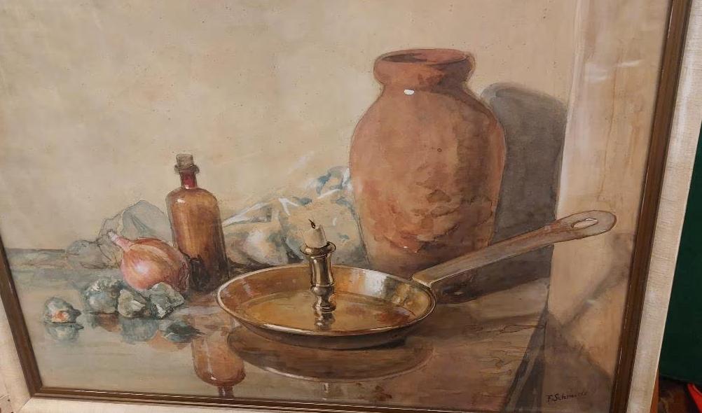 Tk  Aquarel F. Schmidt, Antiek en Kunst, Ophalen