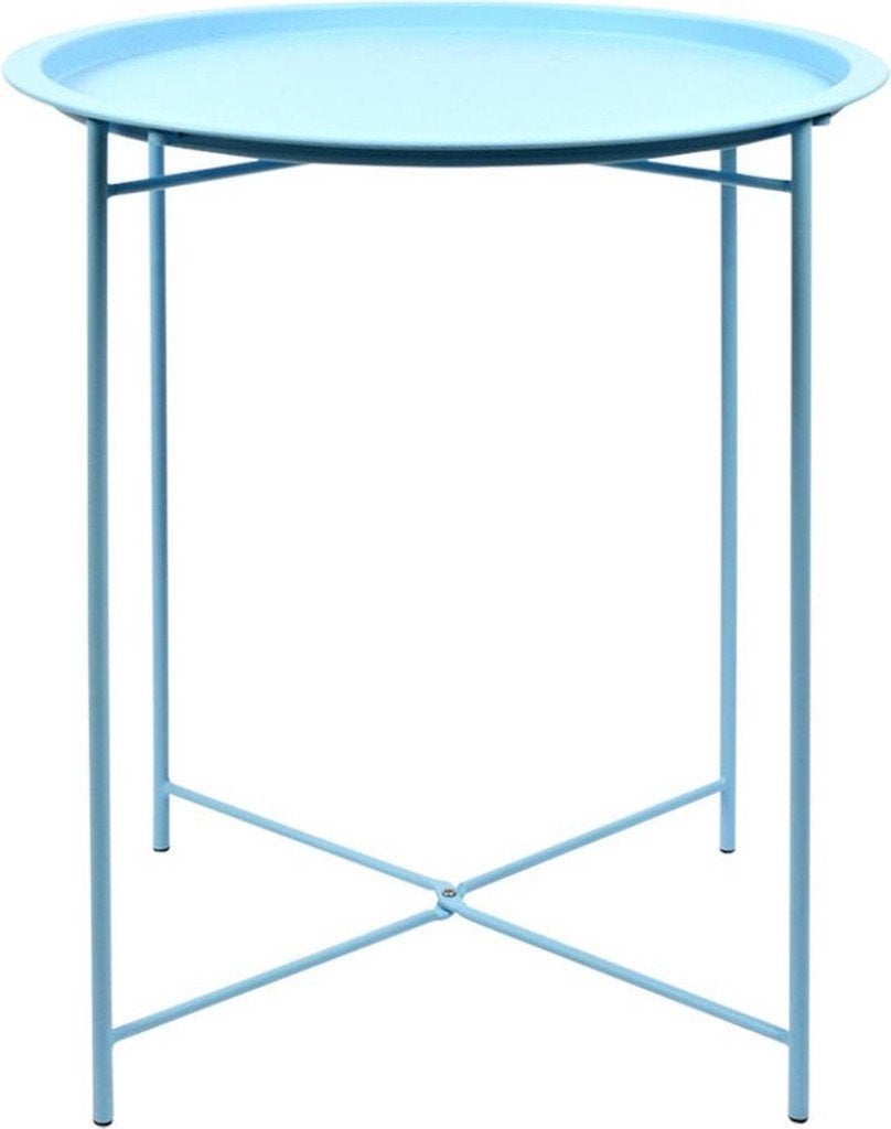 Esschert Design Bijzettafel Blauw Metaal, Tuin en Terras, Info@esschertdesign.nl, Rond, Nieuw, Ophalen of Verzenden