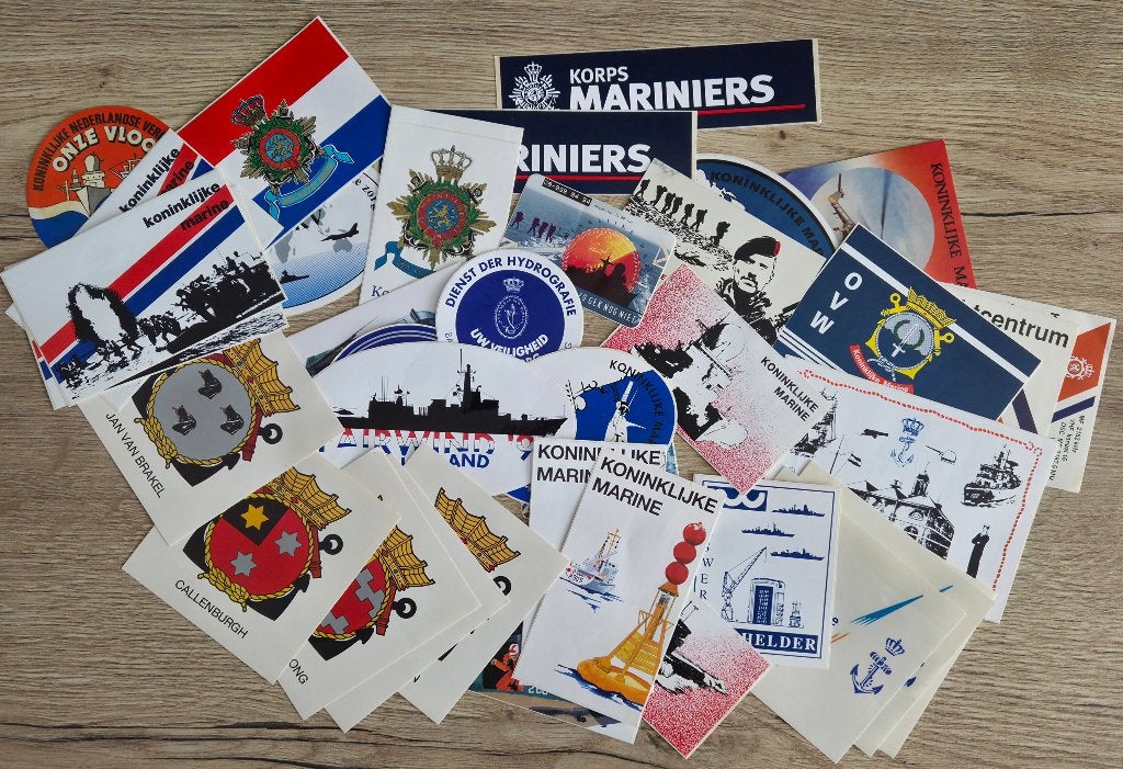 M37- Koninklijke Marine partij stickers, Verzamelen, Ophalen of Verzenden, Zo goed als nieuw, Overige typen