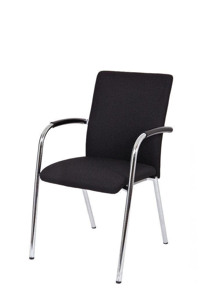 Vergaderstoel F120, 4-poots, Diverse stofkleuren, Stapelbaar, Blauw, Nieuw, Ophalen of Verzenden, Vijf, Zes of meer stoelen