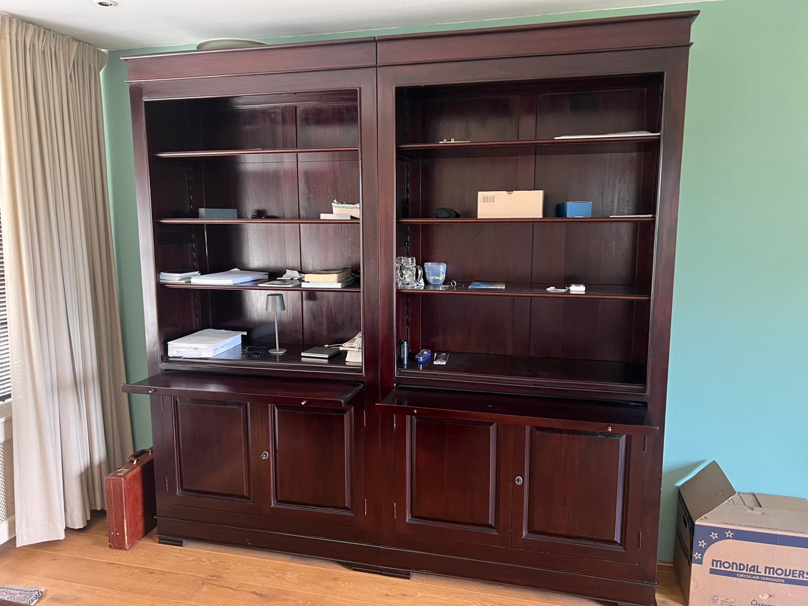 Jan Frantzen boekenkasten, donkerbruin, Ophalen, Gebruikt, 100 tot 150 cm, Art Deco