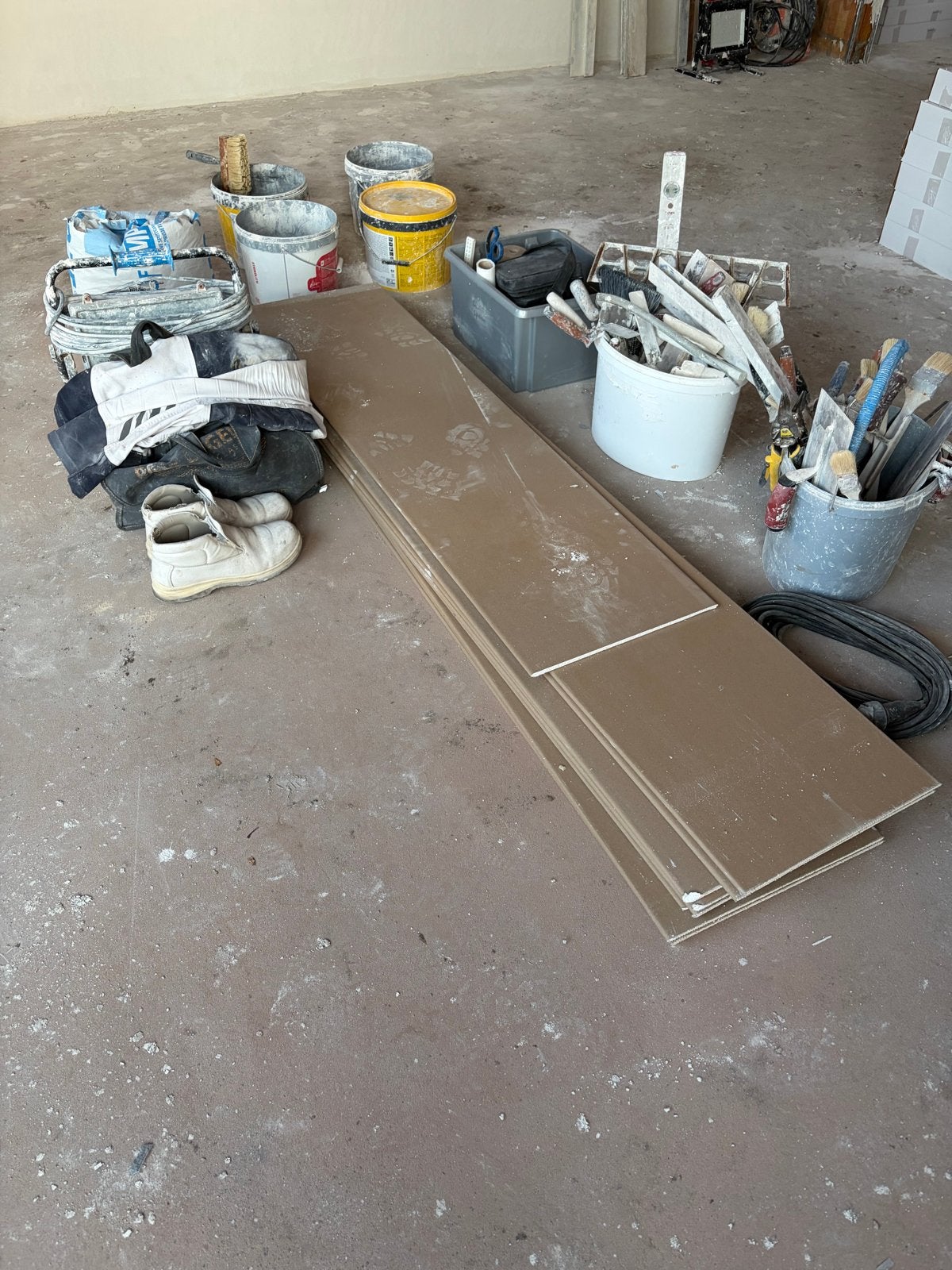 Circa 7m2 stucplaat 200x40, Ophalen, Gebruikt, Overige typen, Overige merken