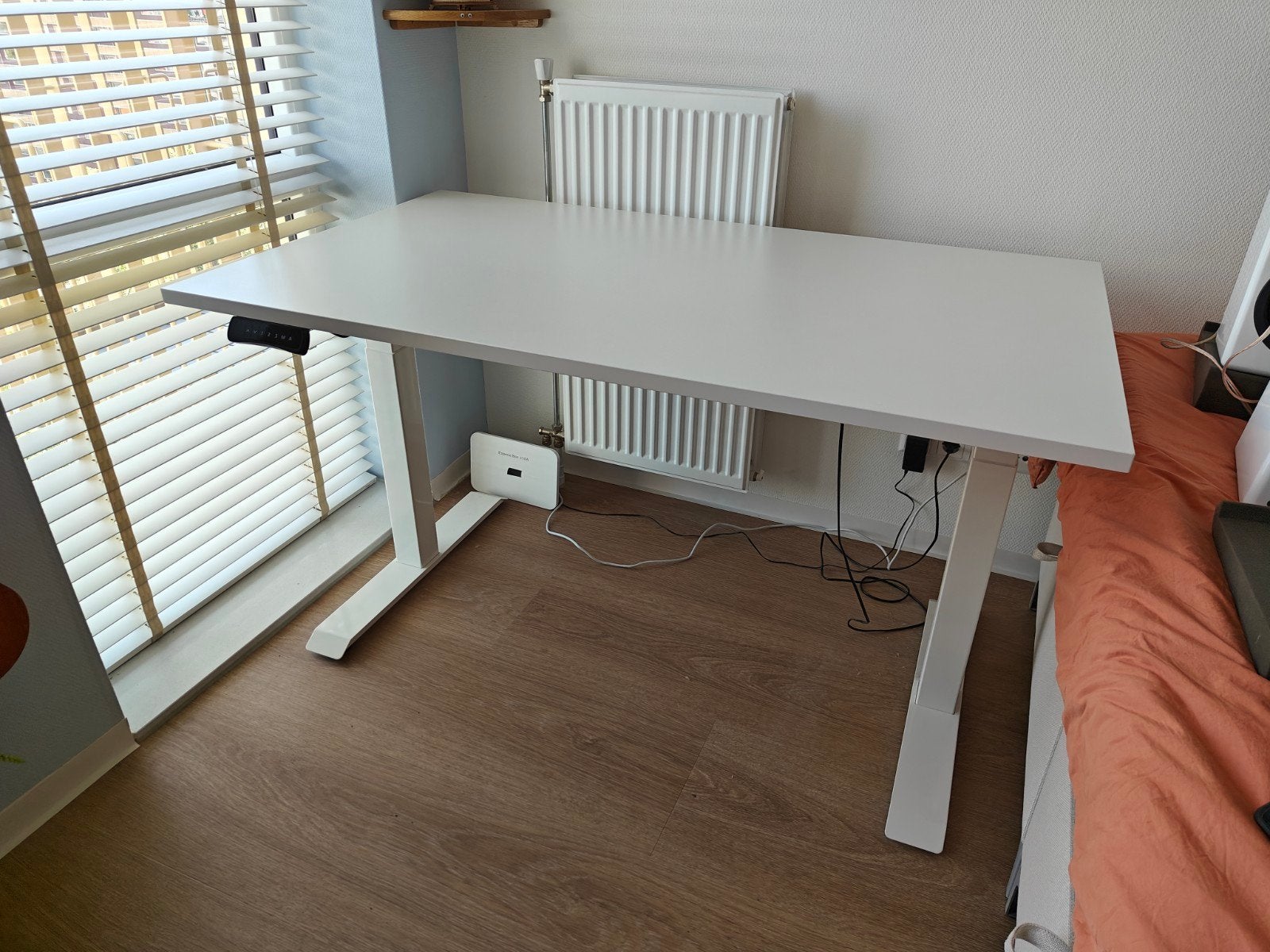 Euroseats Zit-sta-bureau - wit - 140 x 80, Zit-sta bureau, Hout, Ophalen of Verzenden, Zo goed als nieuw