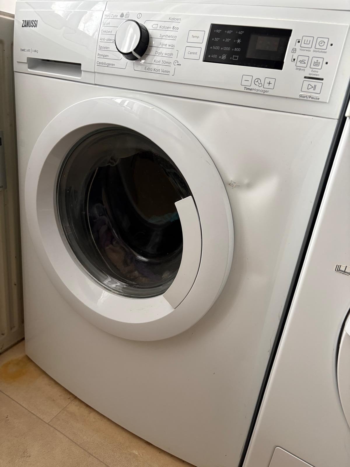 Zanussi TimeCare Wasmachine - 8kg, Voorlader, Ophalen, 1200 tot 1600 toeren, Gebruikt, 8 tot 10 kg
