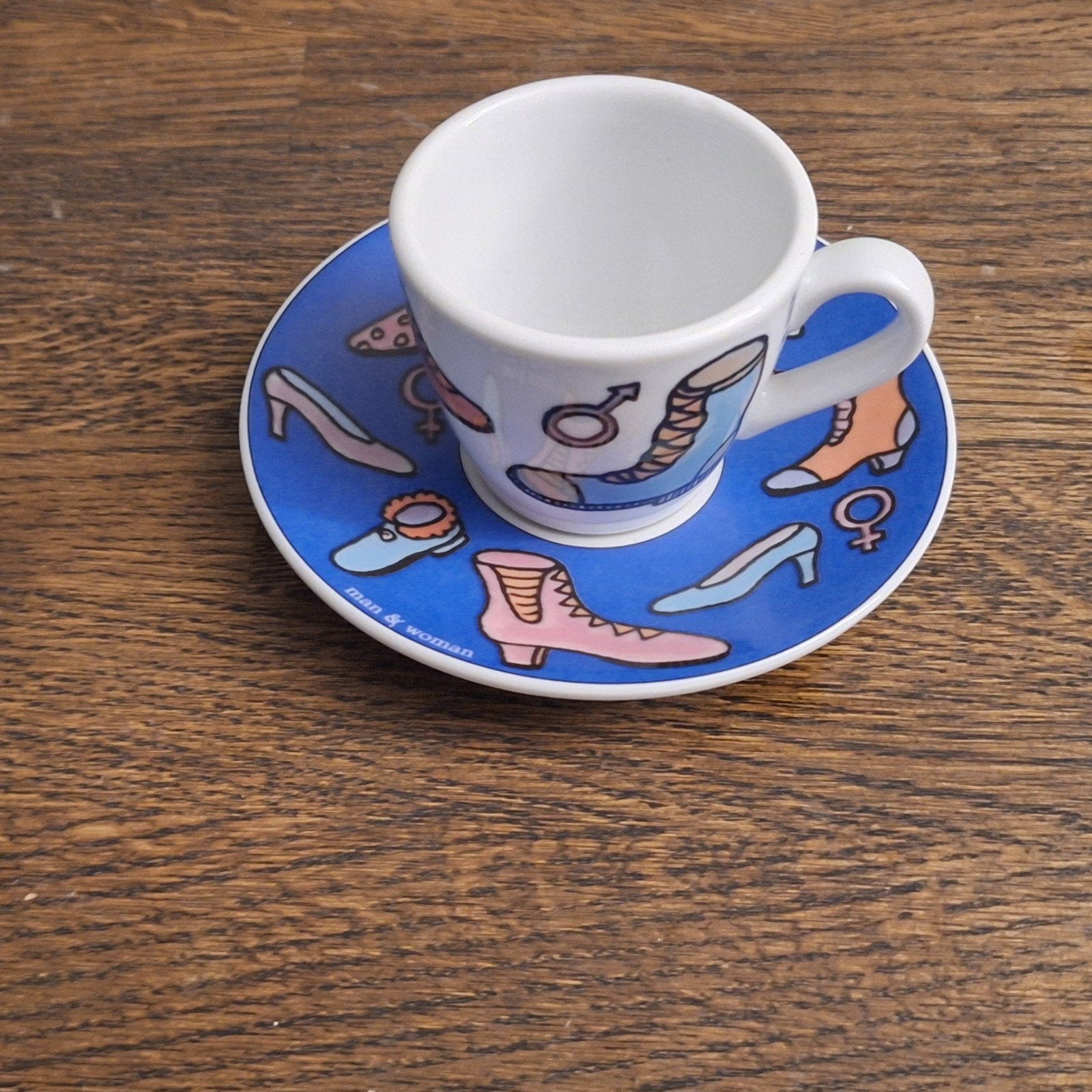 Eschenbach Man & Woman koffiekop met schotel, Ophalen of Verzenden, Zo goed als nieuw, Porselein, Kop(pen) en/of Schotel(s)