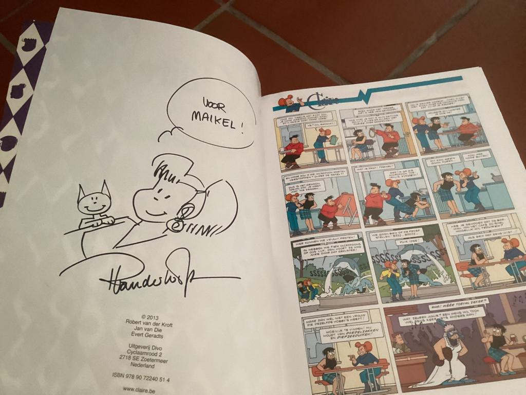 Robert van der Kroft Claire - 24 Hartsgeheimen met dedicace, Eén stripboek, Ophalen of Verzenden, Zo goed als nieuw