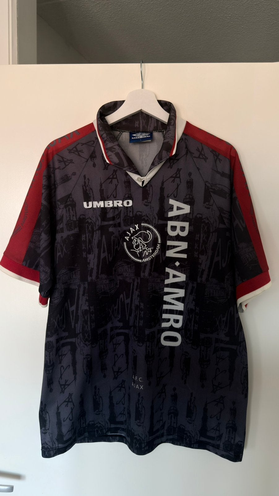 Vintage Umbro Ajax uitshirt 1996-1997 Maat L, Kleding | Heren, Maat 52/54 (L), Meerkleurig, Ophalen of Verzenden, Voetbal