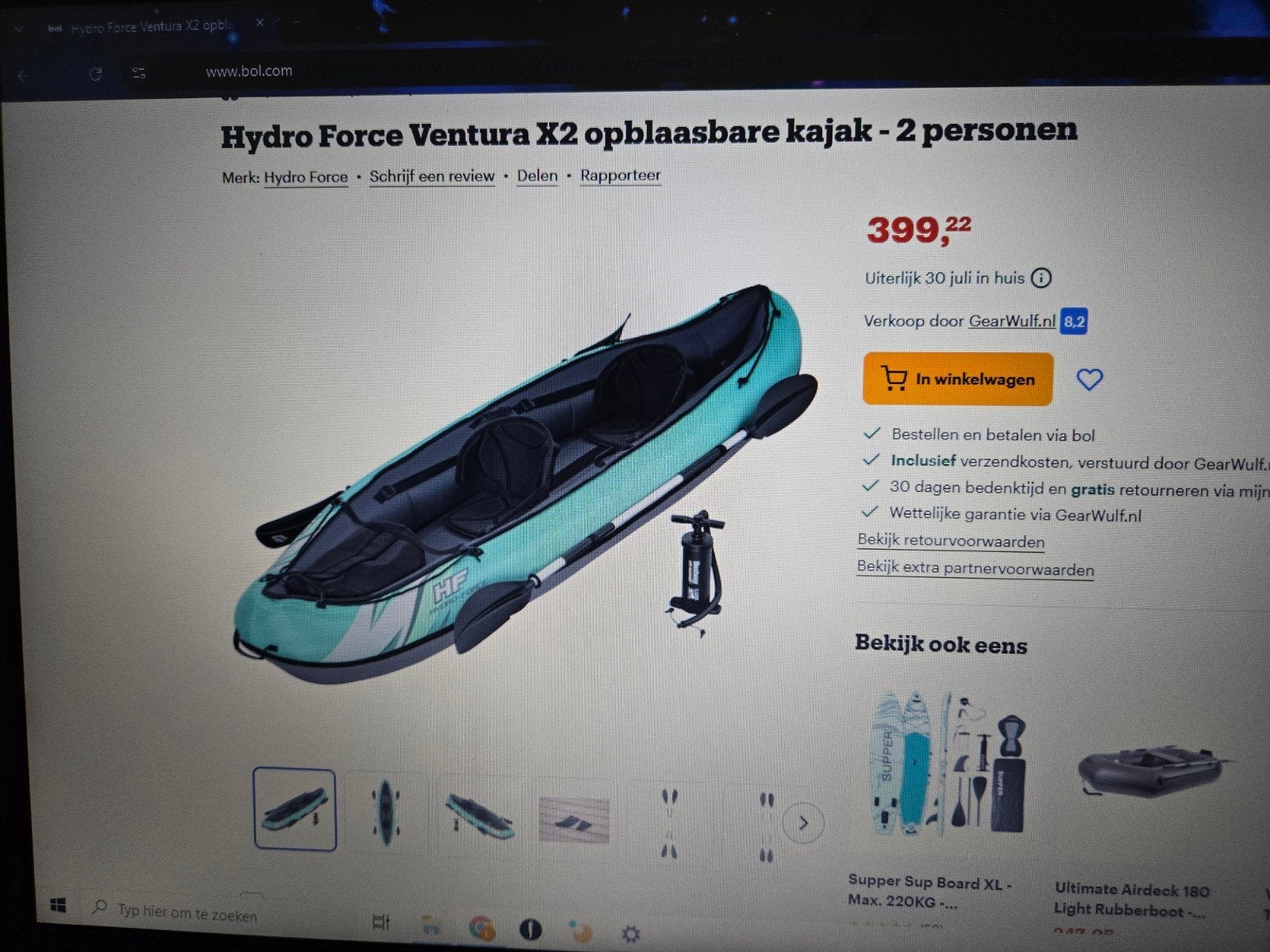 Hydro Force Ventura X2 opblaasbare kajak - 2 personen, Ophalen, Opblaasbaar, Zo goed als nieuw, 2-persoons