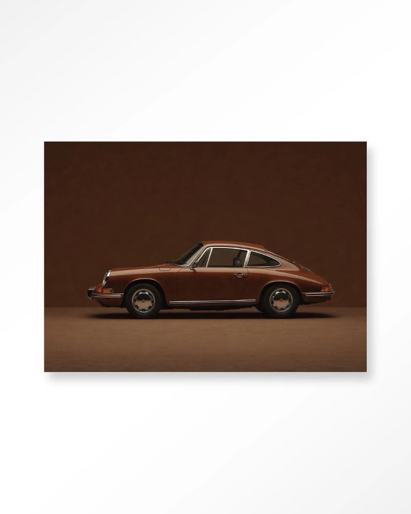 Wanddecoratie Porsche Brown, Ophalen, Industrieel, Geluiddempend, Textiel