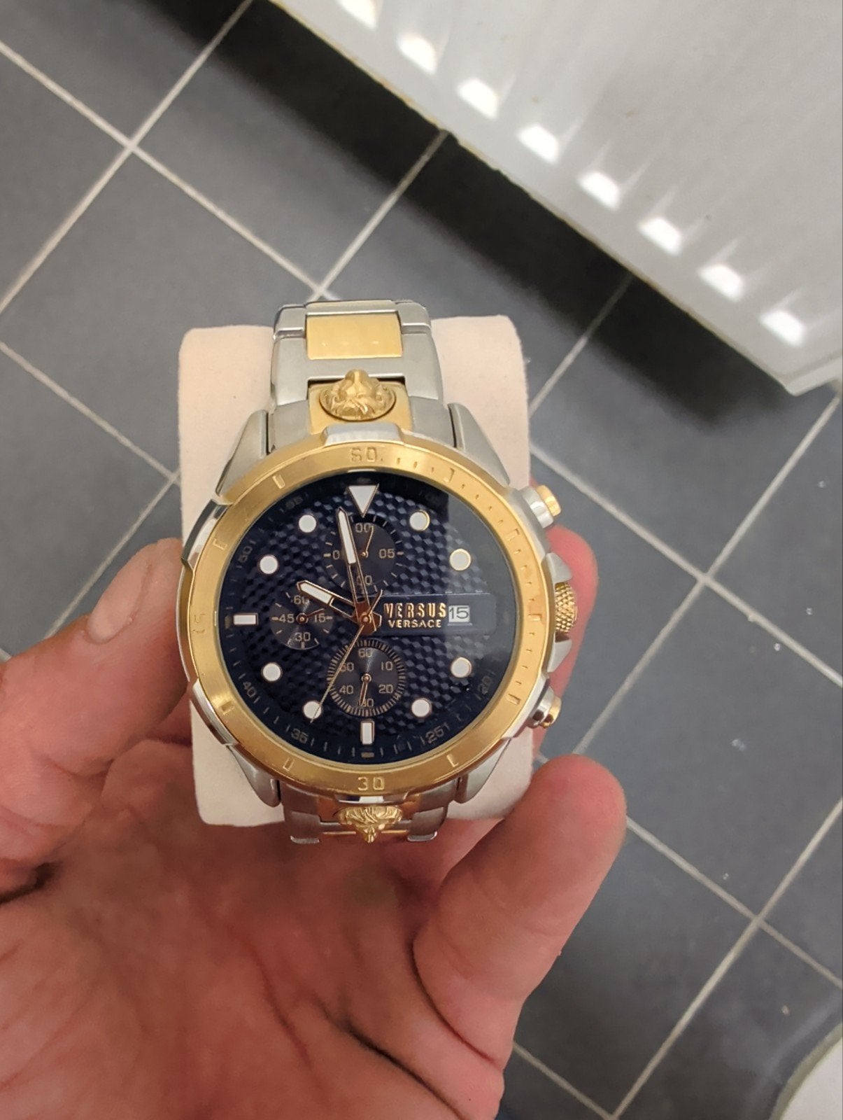 Versus Versace herenhorloge met originele doos, Overige merken, Staal, Staal, Polshorloge