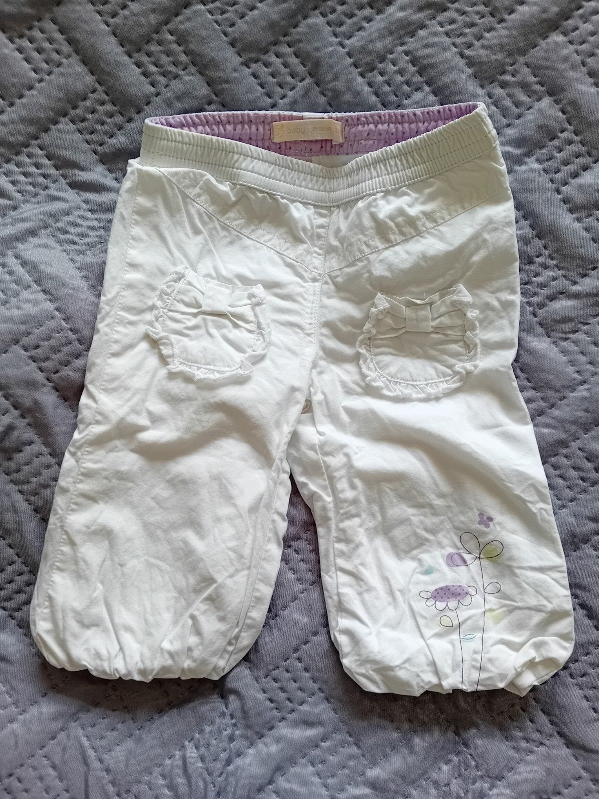 Baby by Gemo wit gevoerd broekje, maat 62, Kinderen en Baby's, Babykleding | Maat 62, Broekje, Meisje, Gemo, Ophalen of Verzenden