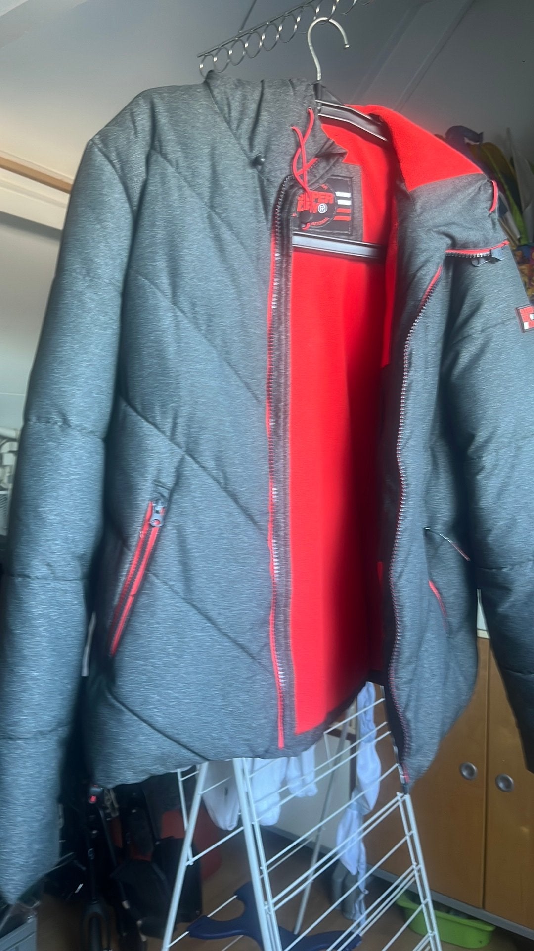 Super dry winterjas, Ophalen of Verzenden, Zo goed als nieuw, Maat 56/58 (XL), Grijs