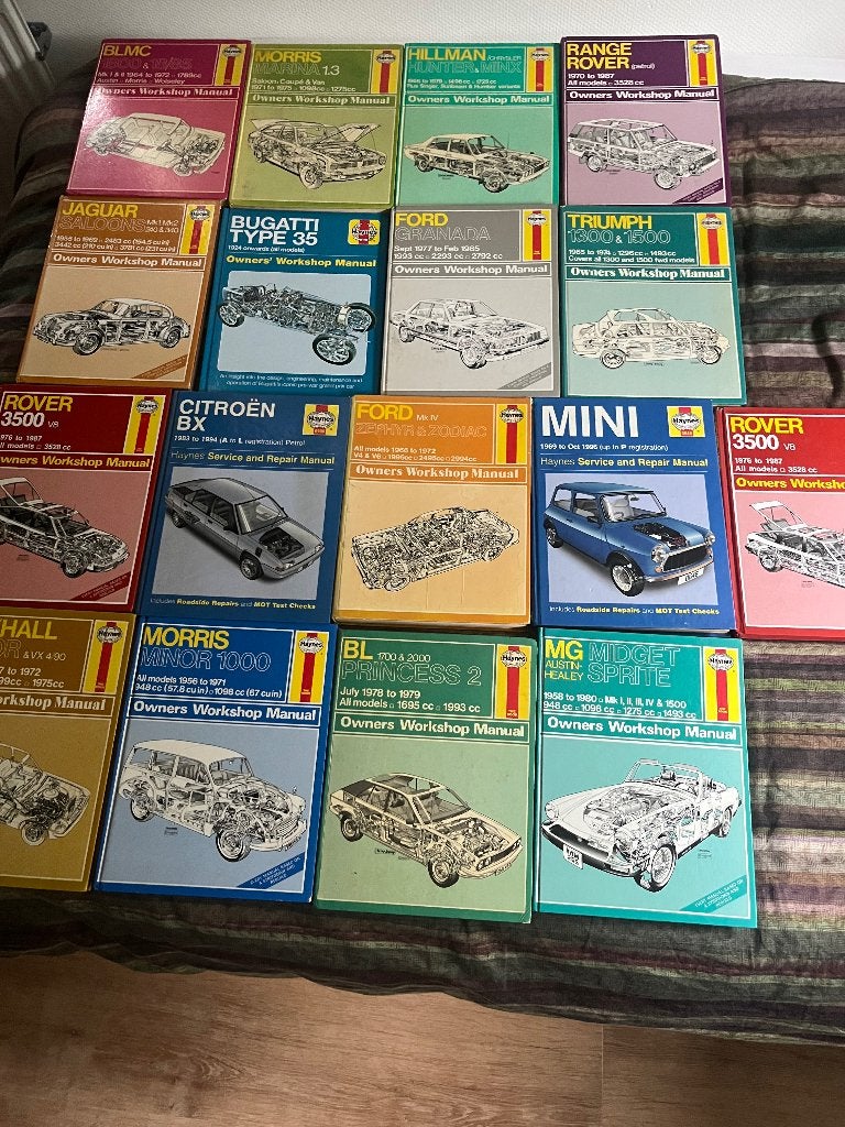 Oldtimer Haynes Manuals 17 stuks, Auto diversen, Handleidingen en Instructieboekjes, Ophalen of Verzenden