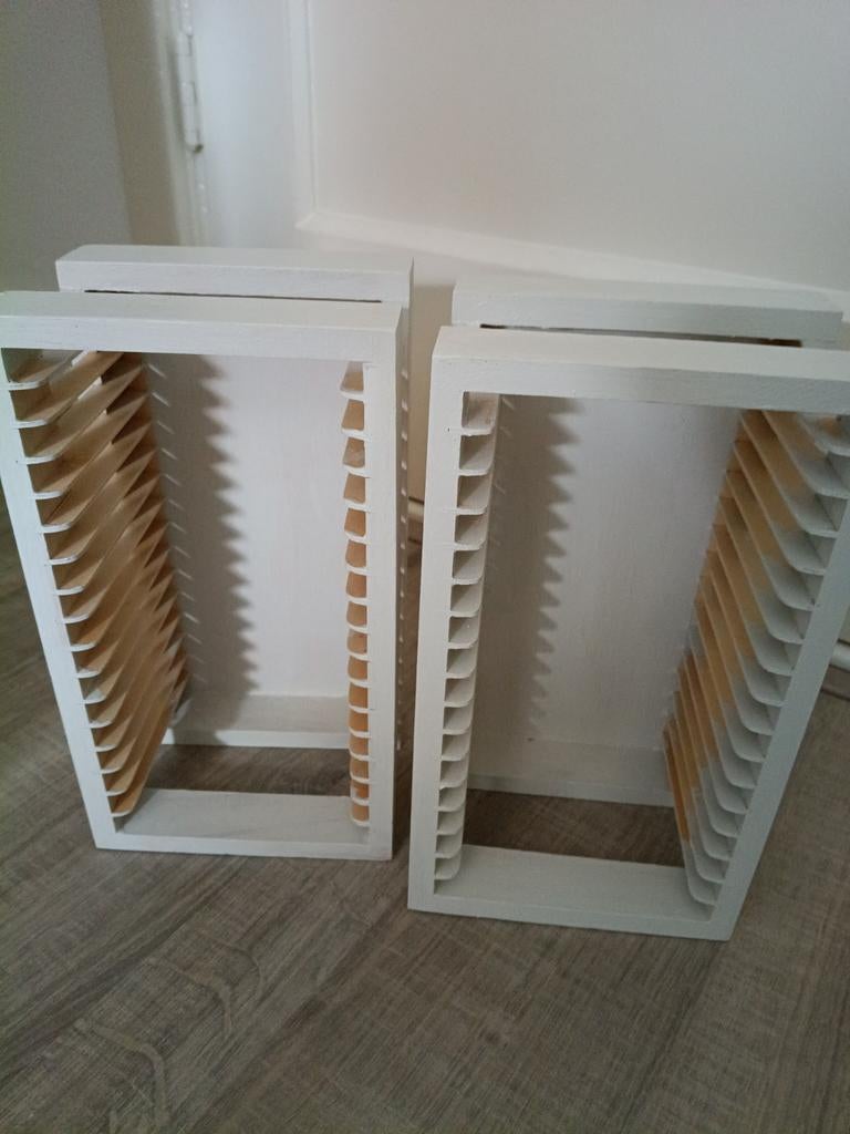 CD-rek x2 wit, Huis en Inrichting, Woonaccessoires | Cd- en Dvd-rekken, Ophalen, Hout, Cd's