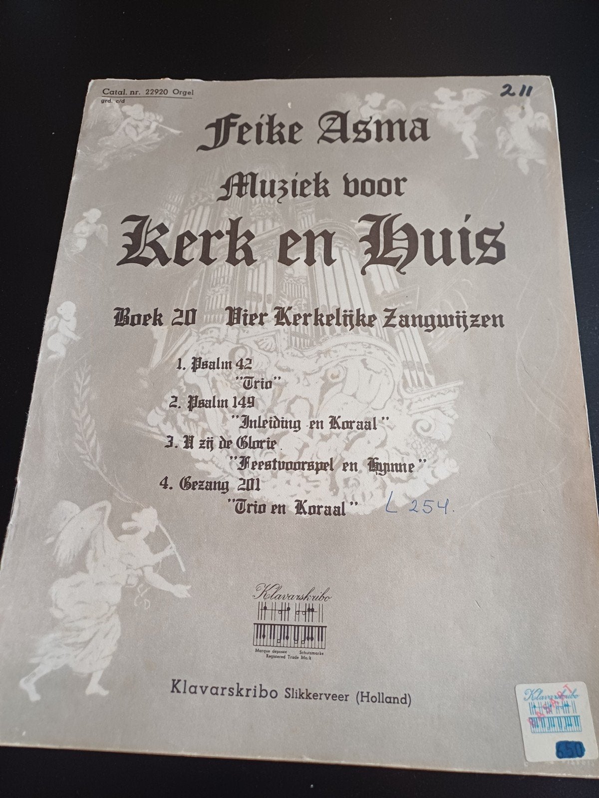Feike Asma - Muziek voor Kerk en Huis Boek 20 Orgel, Muziek en Instrumenten, Bladmuziek, Orgel, Gebruikt, Klassiek, Ophalen of Verzenden