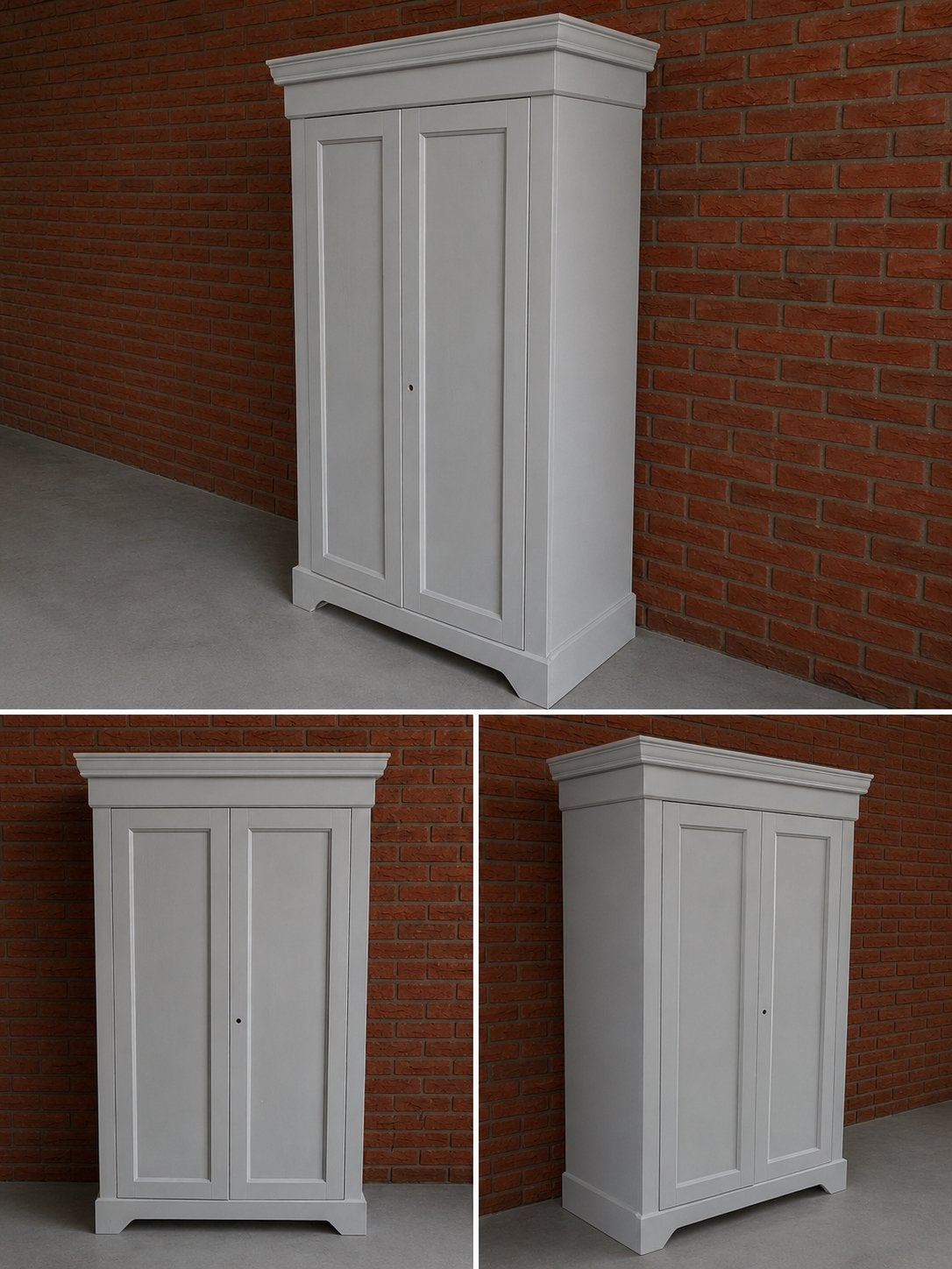Stijlvolle grijze kledingkast met planken, Ophalen, Gebruikt, 50 tot 100 cm, 150 tot 200 cm