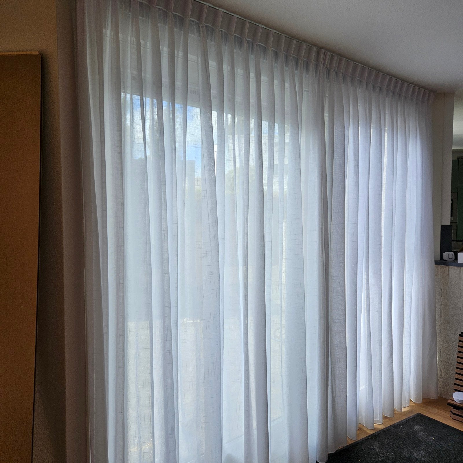 Witte vitrage gordijnen - 290cm breed, 220 cm hoog, Ophalen, 200 cm of meer, Wit, 150 tot 200 cm