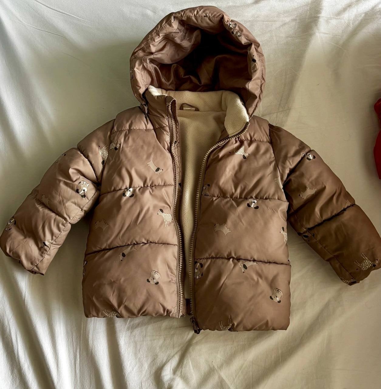 H&M gewatteerde jas met capuchon voor baby's, Ophalen of Verzenden, Zo goed als nieuw, H&M, Jongen of Meisje