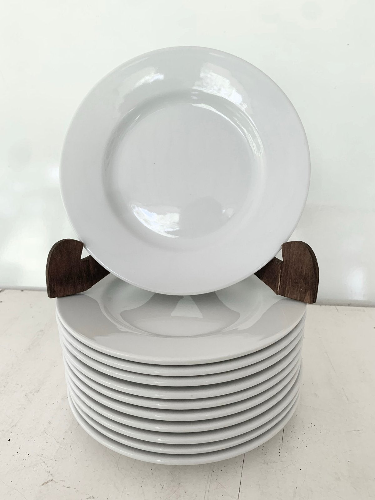Set van 11 witte ontbijtbordjes Mosa, Huis en Inrichting, Keuken | Servies, Ophalen of Verzenden, Porselein, Overige stijlen, Bord(en)