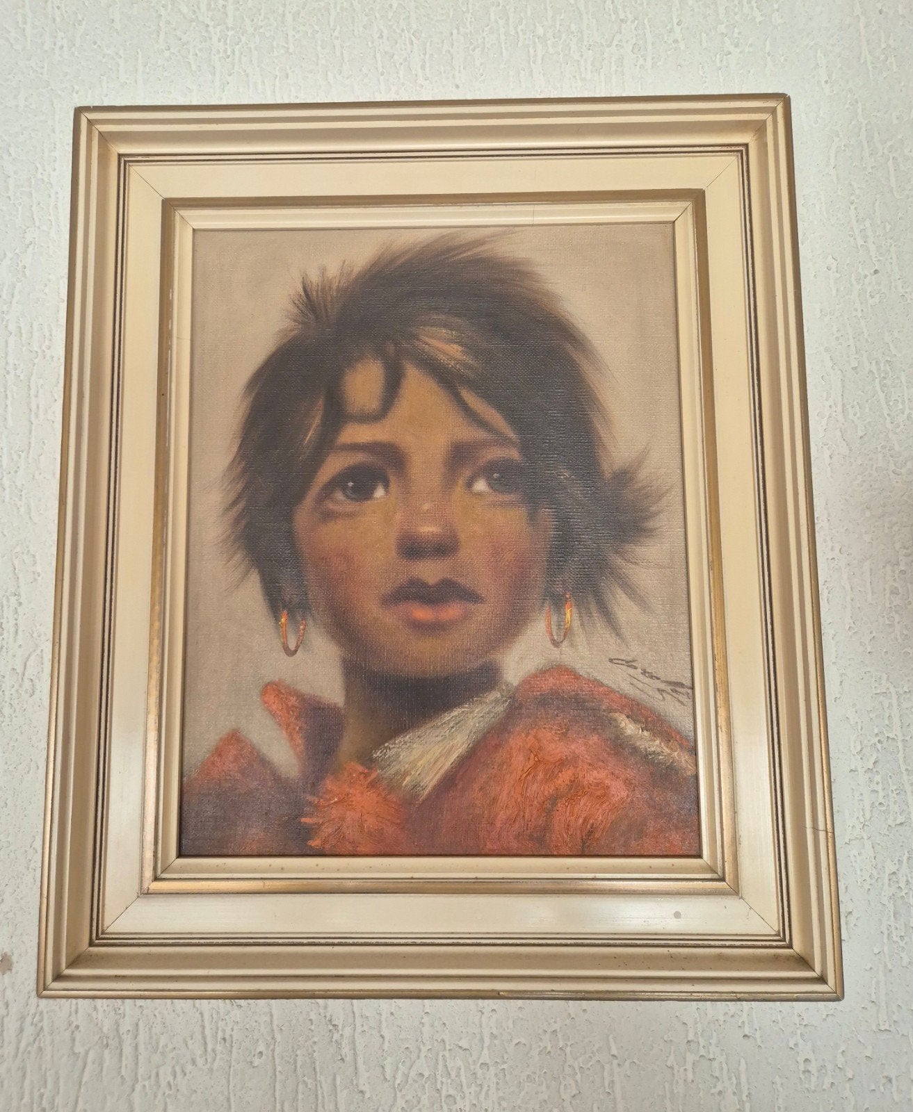 Vintage Olieverfschilderij Corelli – Zigeunermeisje, Ophalen of Verzenden, Ingelijst, Portret of Personen, Doek