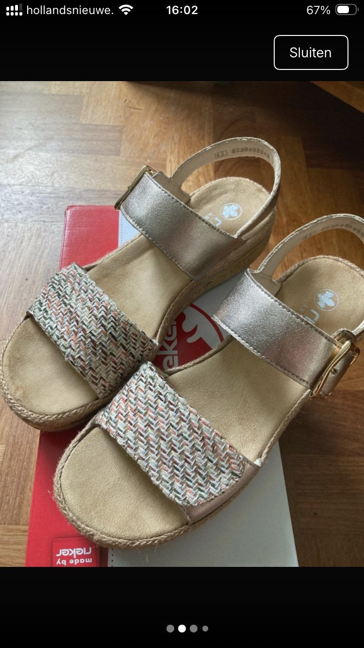 Nieuwe Rieker sandalen met gevlochten band en gesp, Ophalen of Verzenden, Zo goed als nieuw, Sandalen of Muiltjes