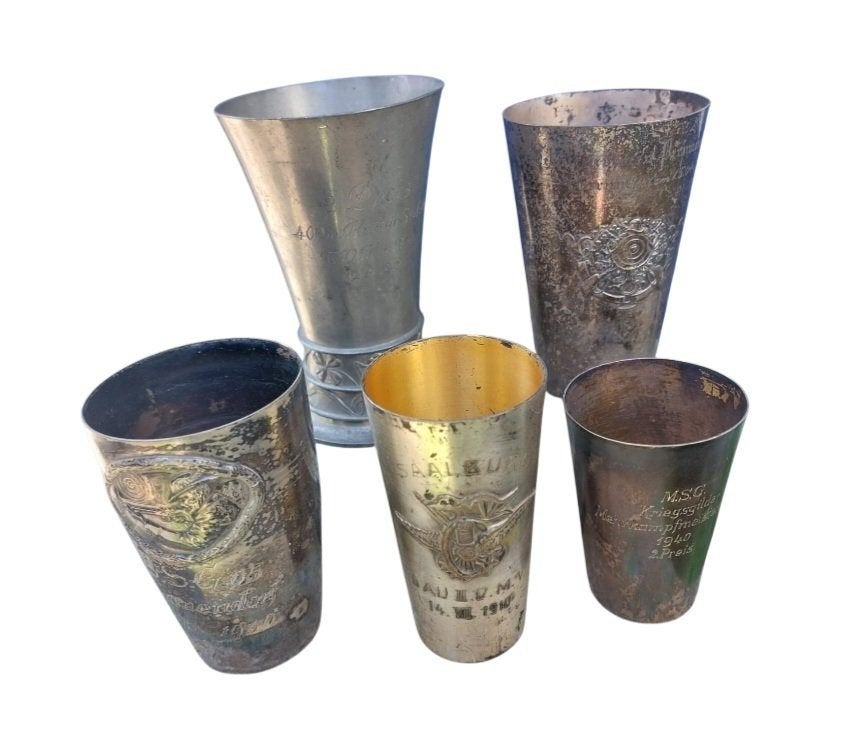 Duitse Ehrenbecher/Schützenbecher Pokale Militaria 1909/1940, Ophalen of Verzenden, Overige soorten, Duitsland, Overige typen