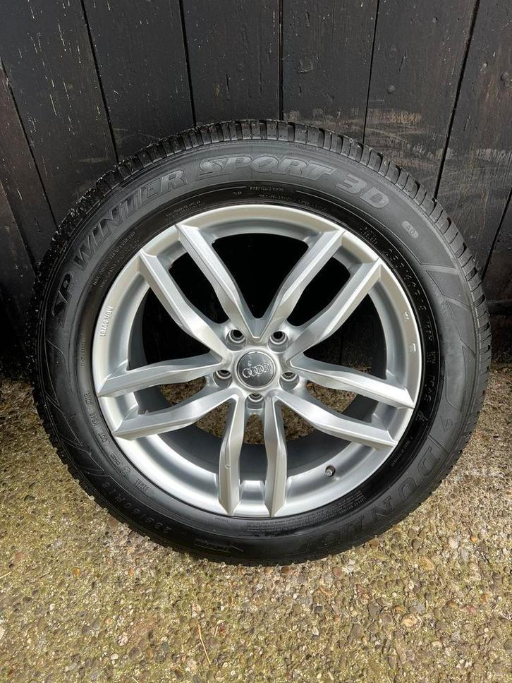 Audi Q5 Q7 winter wielen 5x112 dunlop set 7mm 18 inch velgen, Auto-onderdelen, 18 inch, Gebruikt, Banden en Velgen, Niet ingevuld