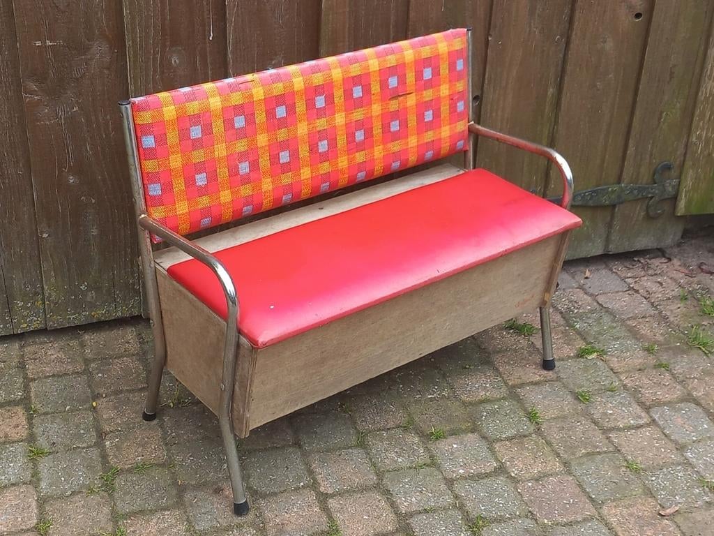 Vintage Opbergbankje / Halbankje - Jaren '60 Stijl, Ophalen of Verzenden